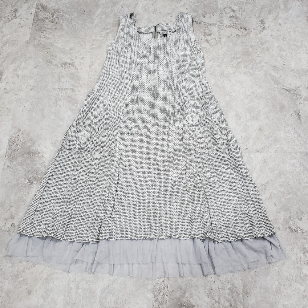 GERSHON BRAM Lantern Crinkle Gingham-like Midi Tank Dress Size XL